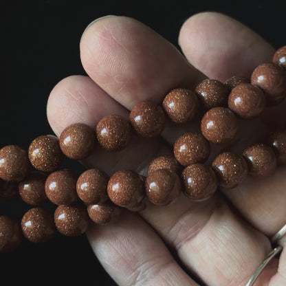 Gold Sandstone Smooth Round Beads 6mm 8mm