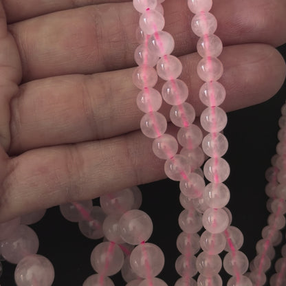 Rose Quartz Smooth Round Beads 4mm 6mm 8mm 10mm