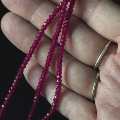 Natural Ruby Faceted Rondelle Beads Size 2x3mm 15.5'' Strand