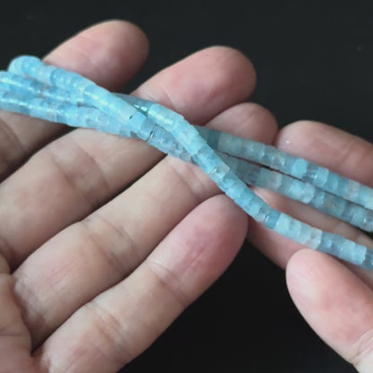 Natural Aquamarine Heishi Disc Beads 2x4mm