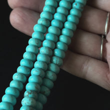 Blue Magnesite Turquoise Color Smooth Rondelle 5x8mm