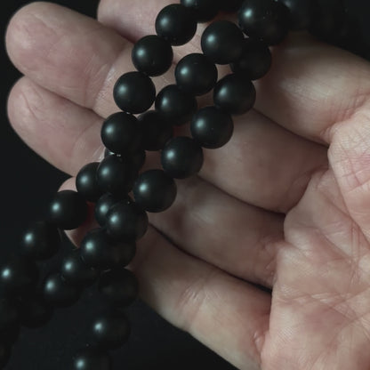Black Onyx Matte Round Beads 4mm 6mm 8mm 10mm