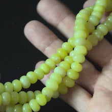 Natural Lemon Jade Smooth Rondelle Beads 5x8mm
