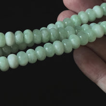 Light Pale Green Color Dyed Jade Smooth Rondelle Beads Size 5x8mm 15.5'' Strand