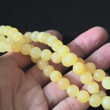 Natural Yellow Jade Smooth Round Beads 8mm