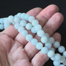 Light Blue Dyed Jade Smooth Round Beads 8mm
