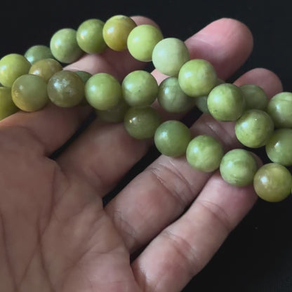 Natural Chinese Green Jade Smooth Round Beads 6mm 8mm 10mm