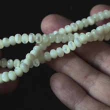 White Mother of Pearl MOP Shell Smooth Rondelle Beads 4x6mm 15.5’'Strand
