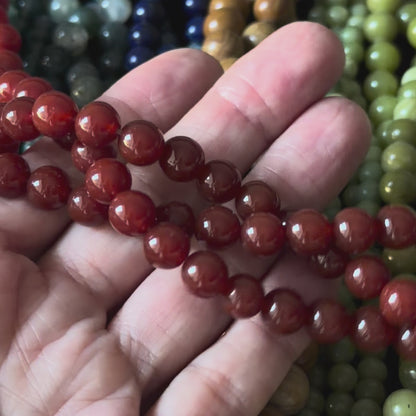 Carnelian Smooth Round Beads 4mm 6mm 8mm