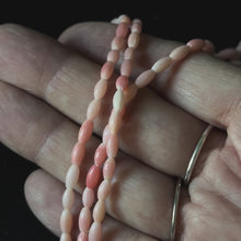 Pink Bamboo Coral Smooth Oval Rice Shape Beads Size 3x6mm 15.5'' Strand