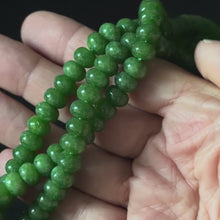 Green Color Dyed Jade Smooth Rondelle Beads 5x8mm