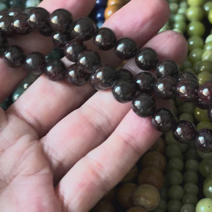 Natural Garnet Smooth Round Beads 6mm 8mm