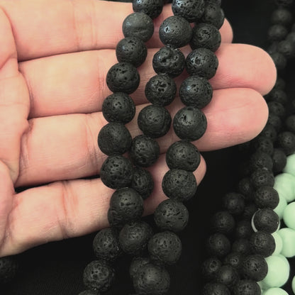 Natural Black Lava Rock Beads 6mm 8mm 10mm