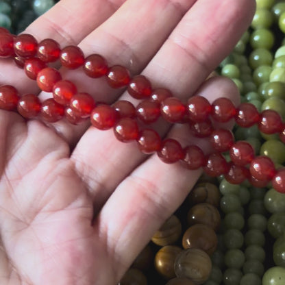 Carnelian Smooth Round Beads 4mm 6mm 8mm