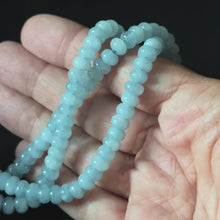Aquamarine color dyed jade smooth rondelle 4x6mm