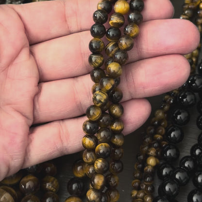 Yellow Tiger Eye Smooth Round Beads 4mm 6mm 8mm 10mm