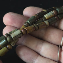 Natural Red Creek Jasper Cylinder Tube with Rondelle Beads 6x10mm 15.5'' Strand