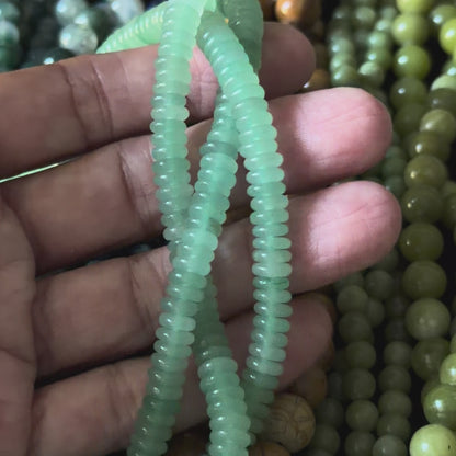 Natural Green Aventurine Smooth Rondelle Beads 2x6mm