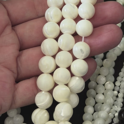 Mother of Pearl Shell Smooth Round Beads 3mm 4mm 6mm 10mm