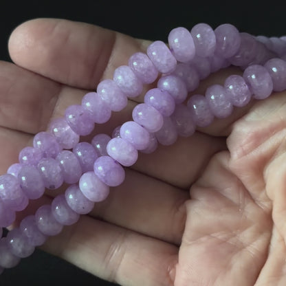 Kunzite Color Dyed Jade Smooth Rondelle Beads 5x8mm