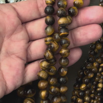 Yellow Tiger Eye Smooth Round Beads 4mm 6mm 8mm 10mm