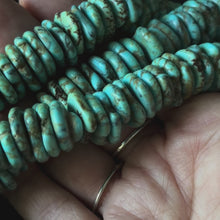 Blue Magnesite Turquoise Graduated Slice Discs Beads Size 10-17mm 15.5'' Strand