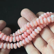 Pink Mother of Pearl MOP Shell Smooth Rondelle Beads 5x8mm