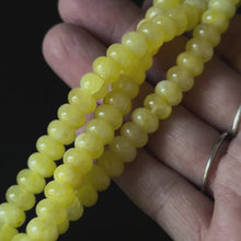 Yellow Color Dyed Jade Smooth Rondelle Beads Size 5x8mm 15.5'' Strand