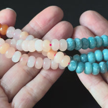 Bright Rainbow Color Multi Gemstone Smooth Rondelle Beads 5x8mm