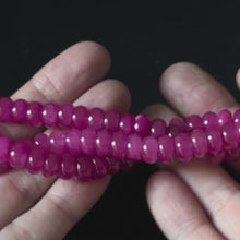 Fuchsia Color Dyed Jade Smooth Rondelle Beads 5x8mm