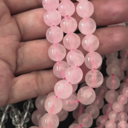 Rose Quartz Smooth Round Beads 4mm 6mm 8mm 10mm