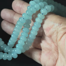 Aquamarine Color Dyed Jade Smooth Rondelle Beads 5x8mm
