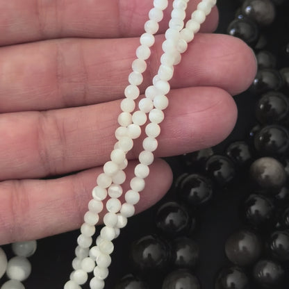 Mother of Pearl Shell Smooth Round Beads 3mm 4mm 6mm 10mm