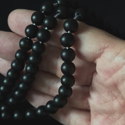 2.0mm Hole Black Onyx Matte Round Beads 8mm