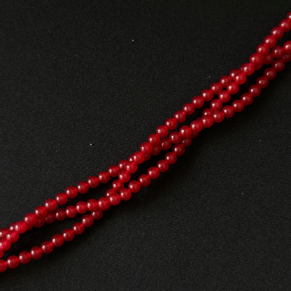 Red Dyed Jade Smooth Round Beads 4mm