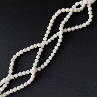 White Moonstone Smooth Round Beads 6mm 8mm